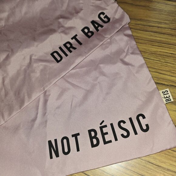 BEIS Cosmetic Zip Around Black Case & 2 Pink Travel Drawstring Logo Hotel Bags - Picture 8 of 16